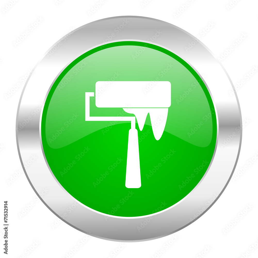 brush green circle chrome web icon isolated brush green circle chrome web icon isolated