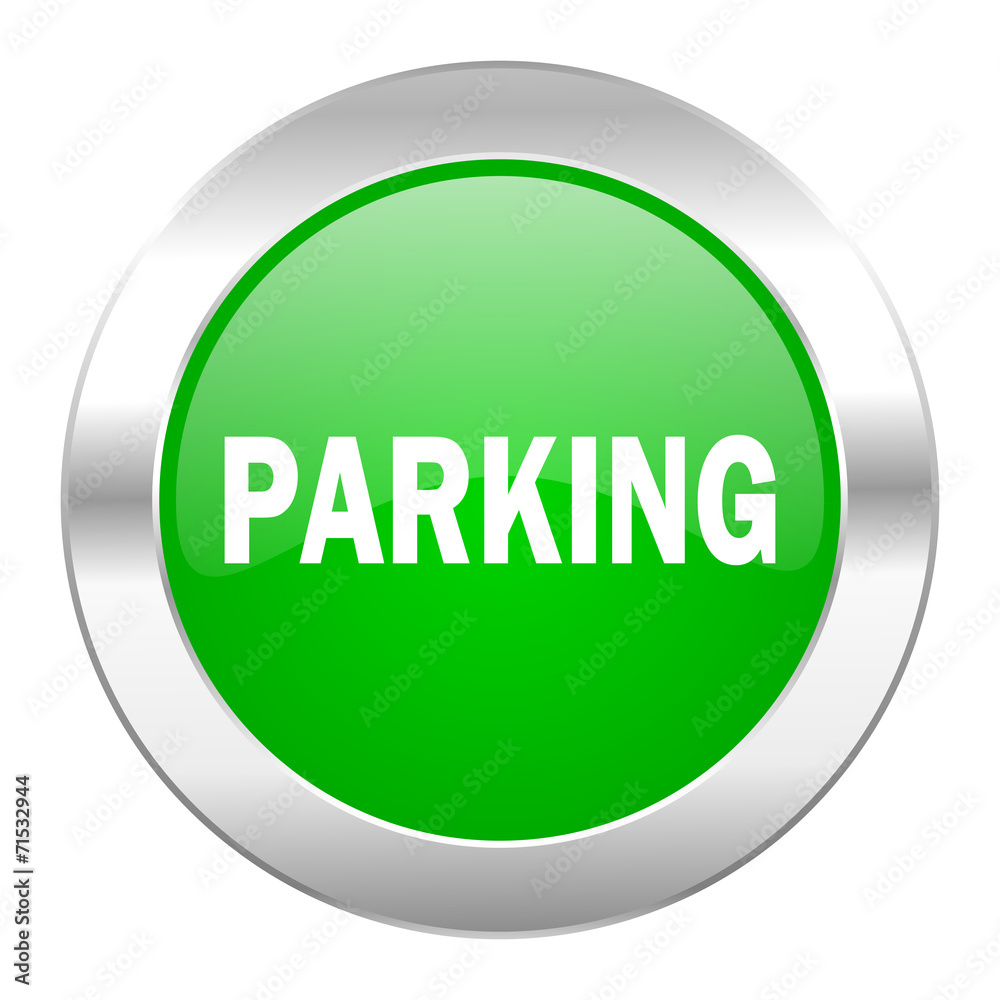 parking green circle chrome web icon isolated parking green circle chrome web icon isolated
