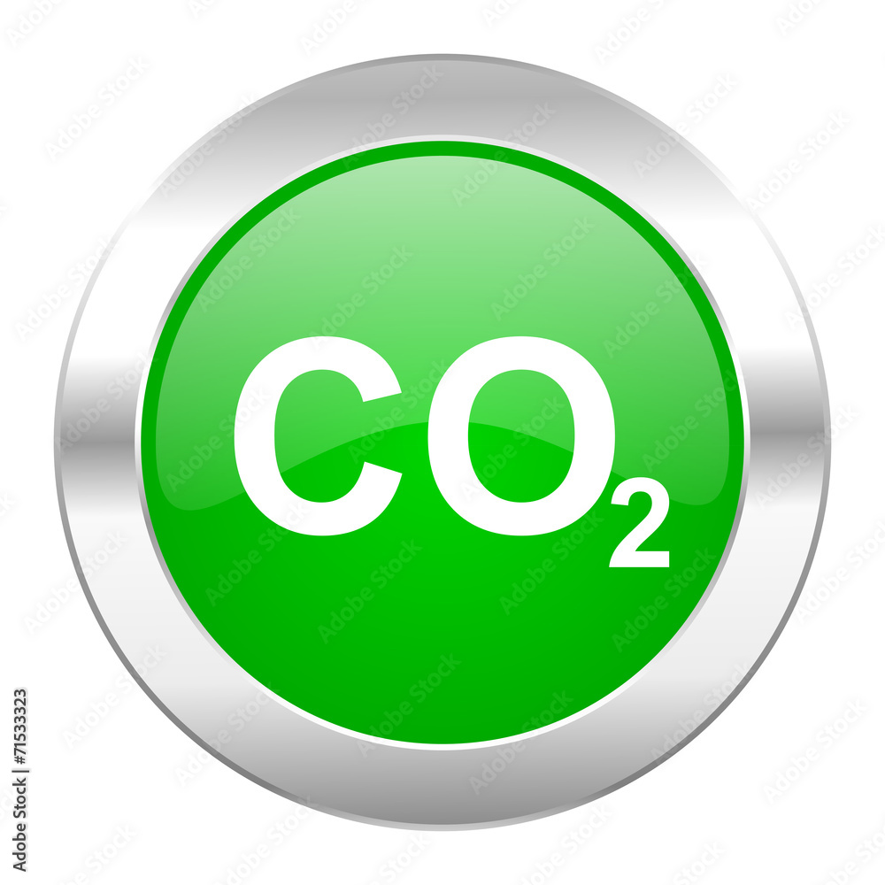 carbon dioxide green circle chrome web icon isolated carbon dioxide green circle chrome web icon isolated