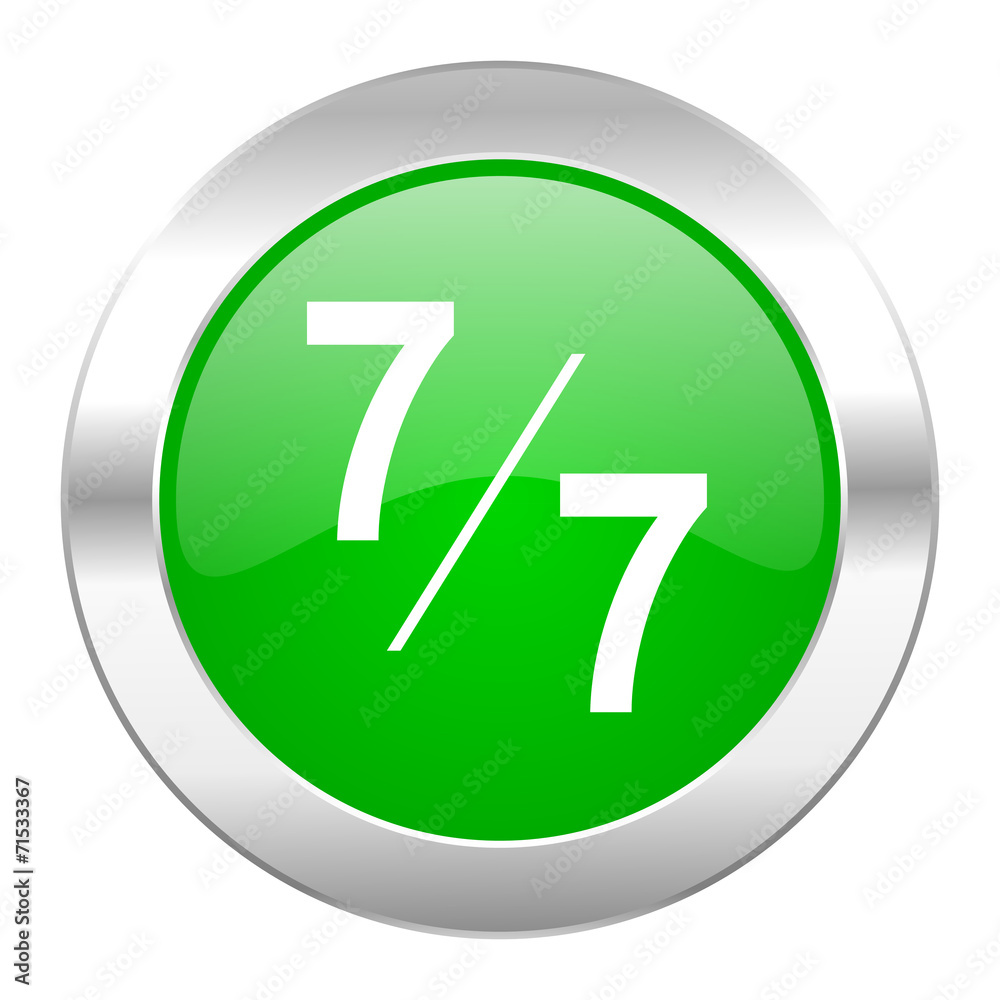 7 per 7 green circle chrome web icon isolated 7 per 7 green circle chrome web icon isolated