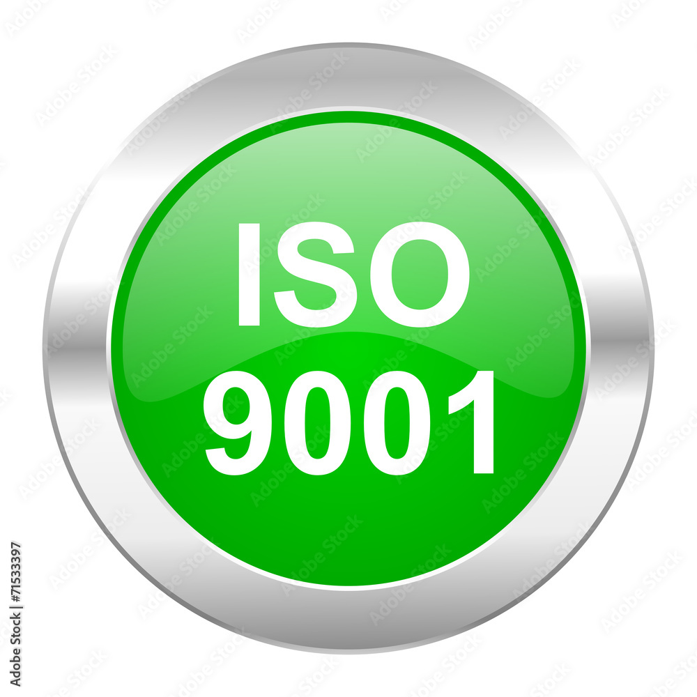iso 9001 green circle chrome web icon isolated iso 9001 green circle chrome web icon isolated