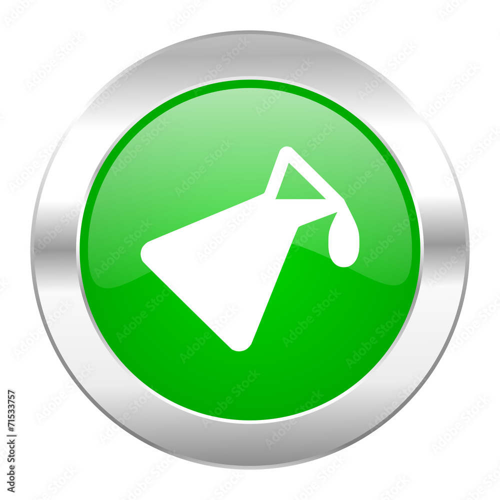 chemistry green circle chrome web icon isolated