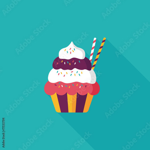 cupcake flat icon with long shadow,eps10