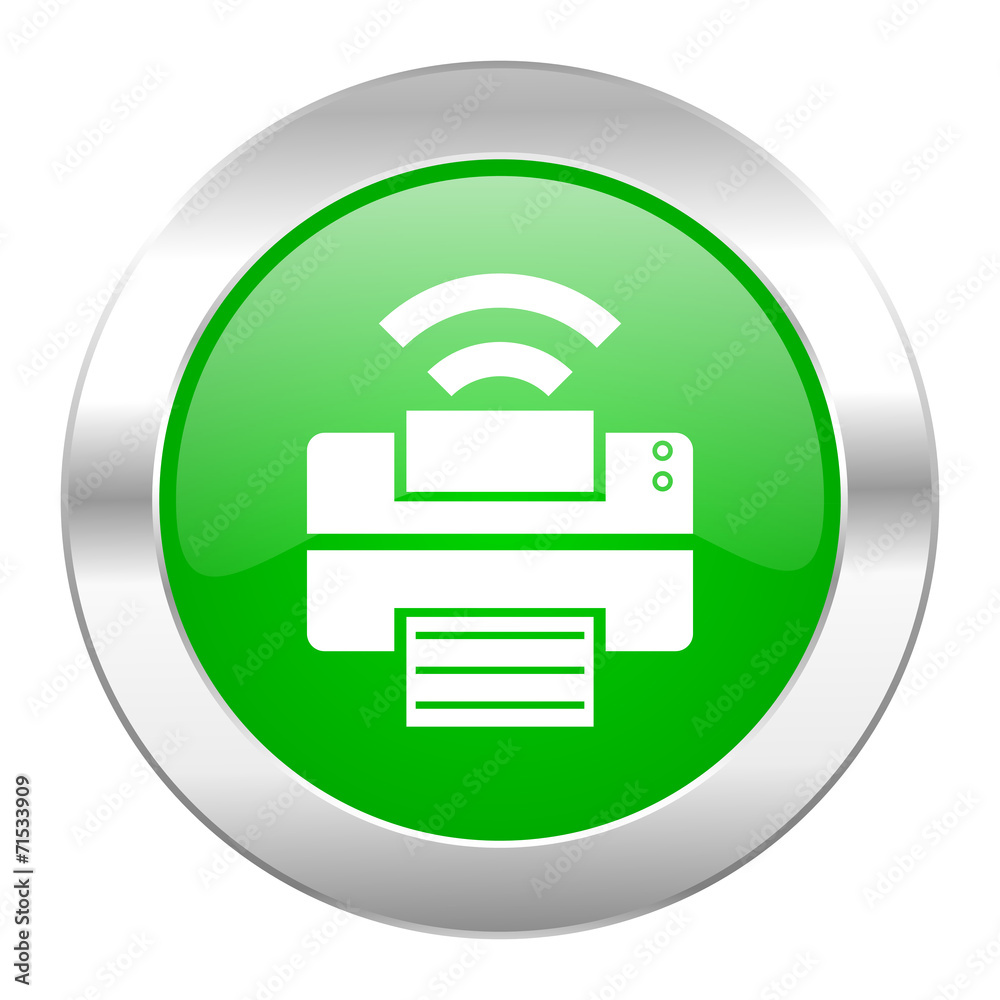 printer green circle chrome web icon isolated printer green circle chrome web icon isolated