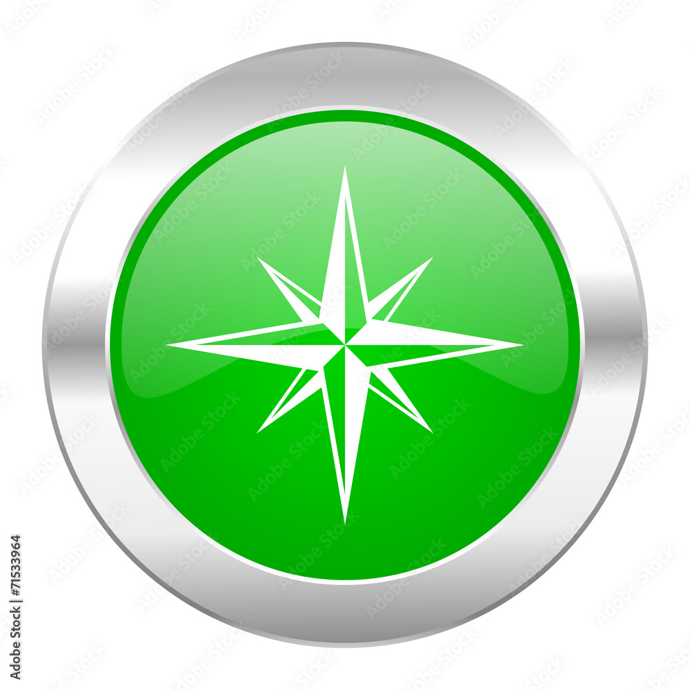 compass green circle chrome web icon isolated compass green circle chrome web icon isolated