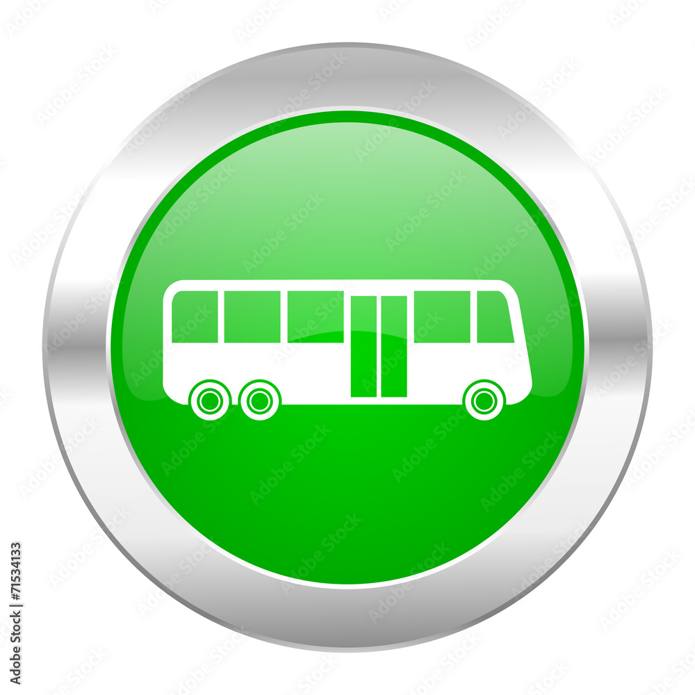 bus green circle chrome web icon isolated bus green circle chrome web icon isolated