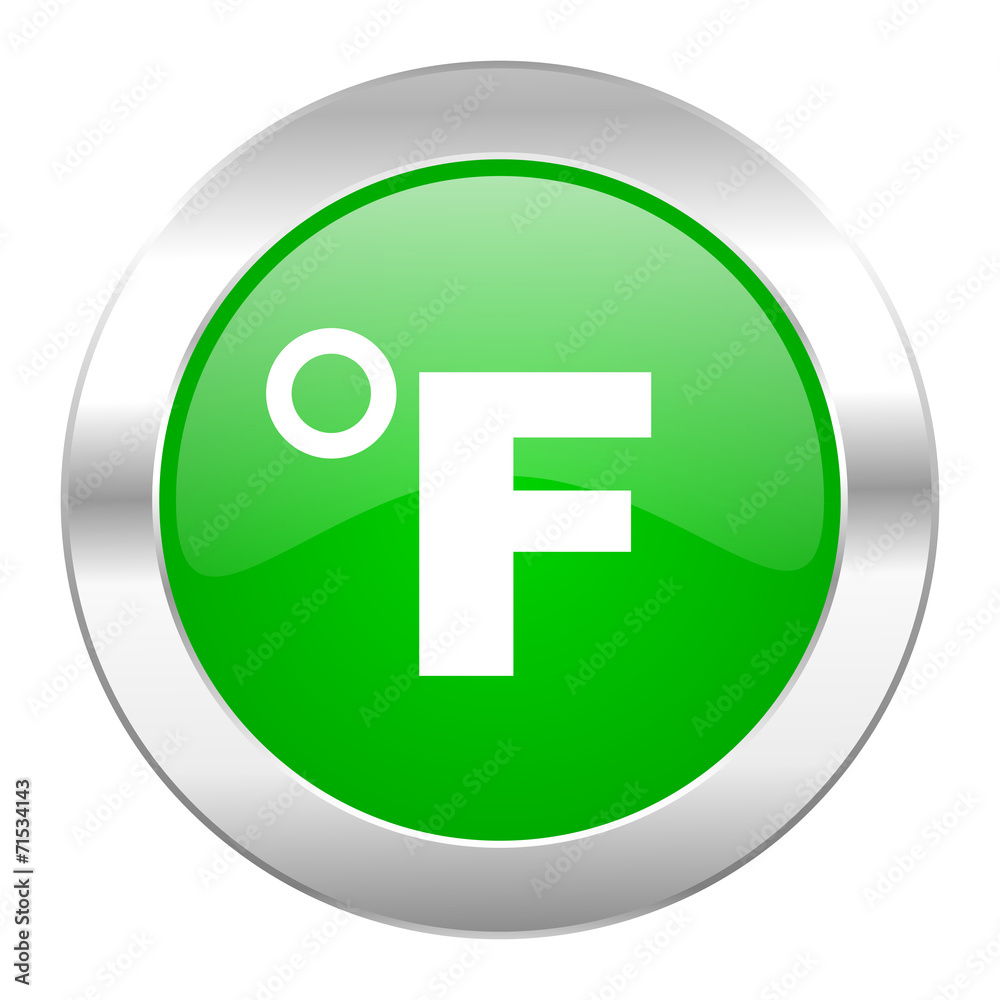 fahrenheit green circle chrome web icon isolated fahrenheit green circle chrome web icon isolated