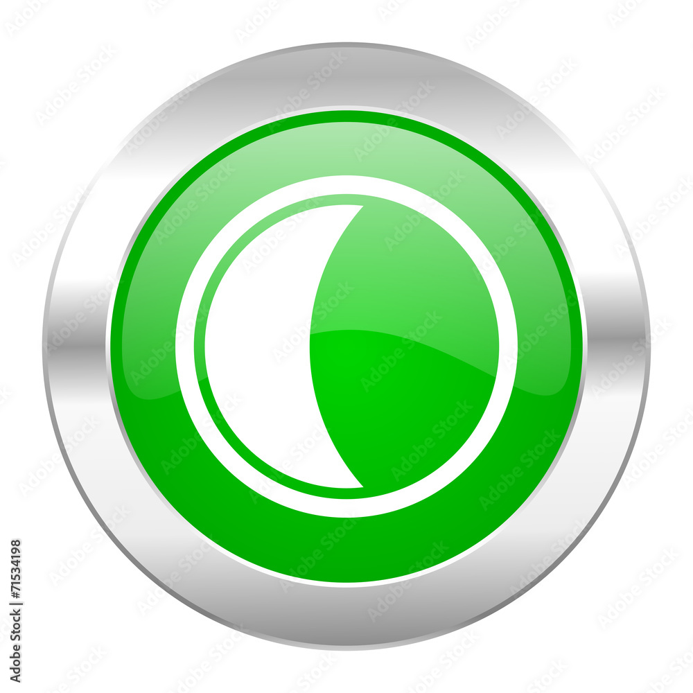 moon green circle chrome web icon isolated moon green circle chrome web icon isolated