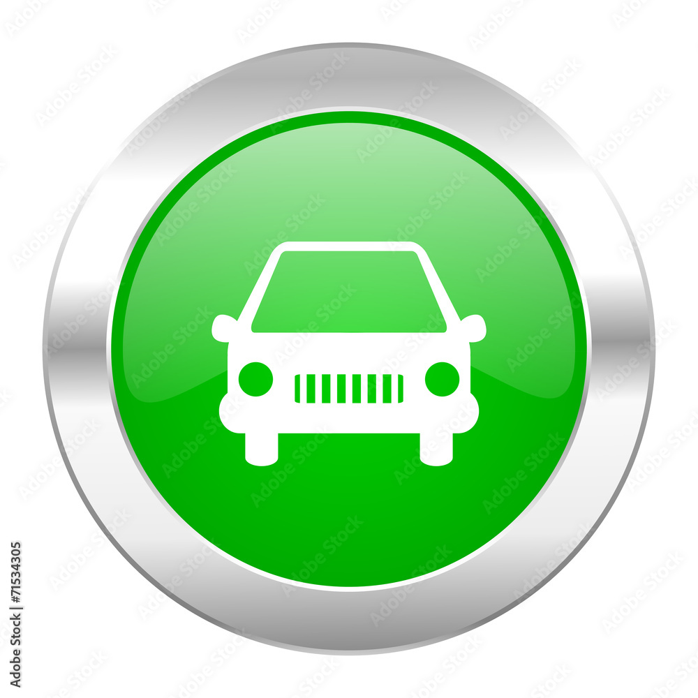 car green circle chrome web icon isolated car green circle chrome web icon isolated