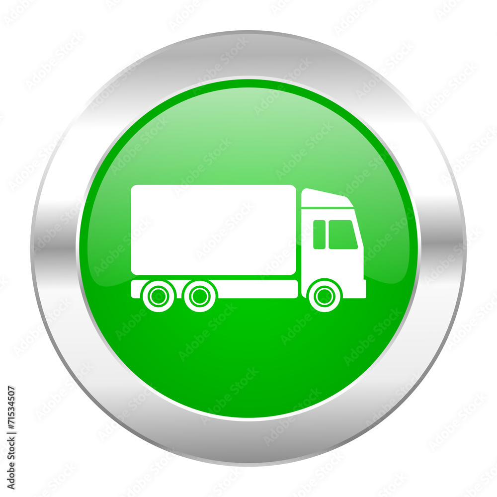 delivery green circle chrome web icon isolated delivery green circle chrome web icon isolated