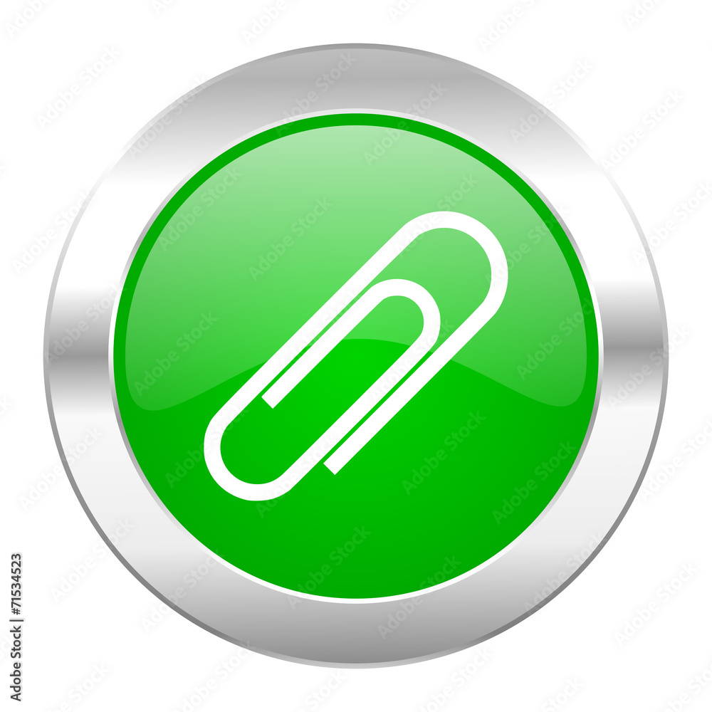 paperclip green circle chrome web icon isolated paperclip green circle chrome web icon isolated