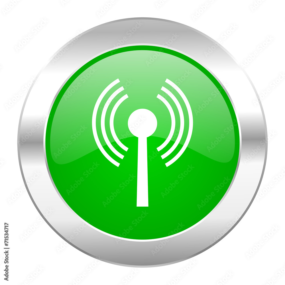 wifi green circle chrome web icon isolated wifi green circle chrome web icon isolated