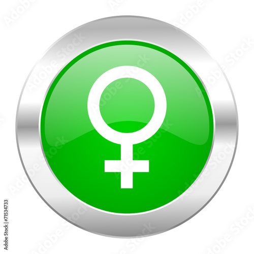 female green circle chrome web icon isolated