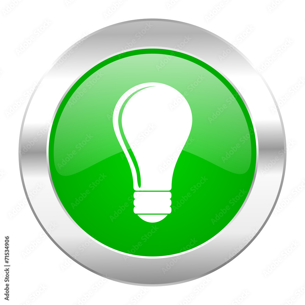 bulb green circle chrome web icon isolated bulb green circle chrome web icon isolated