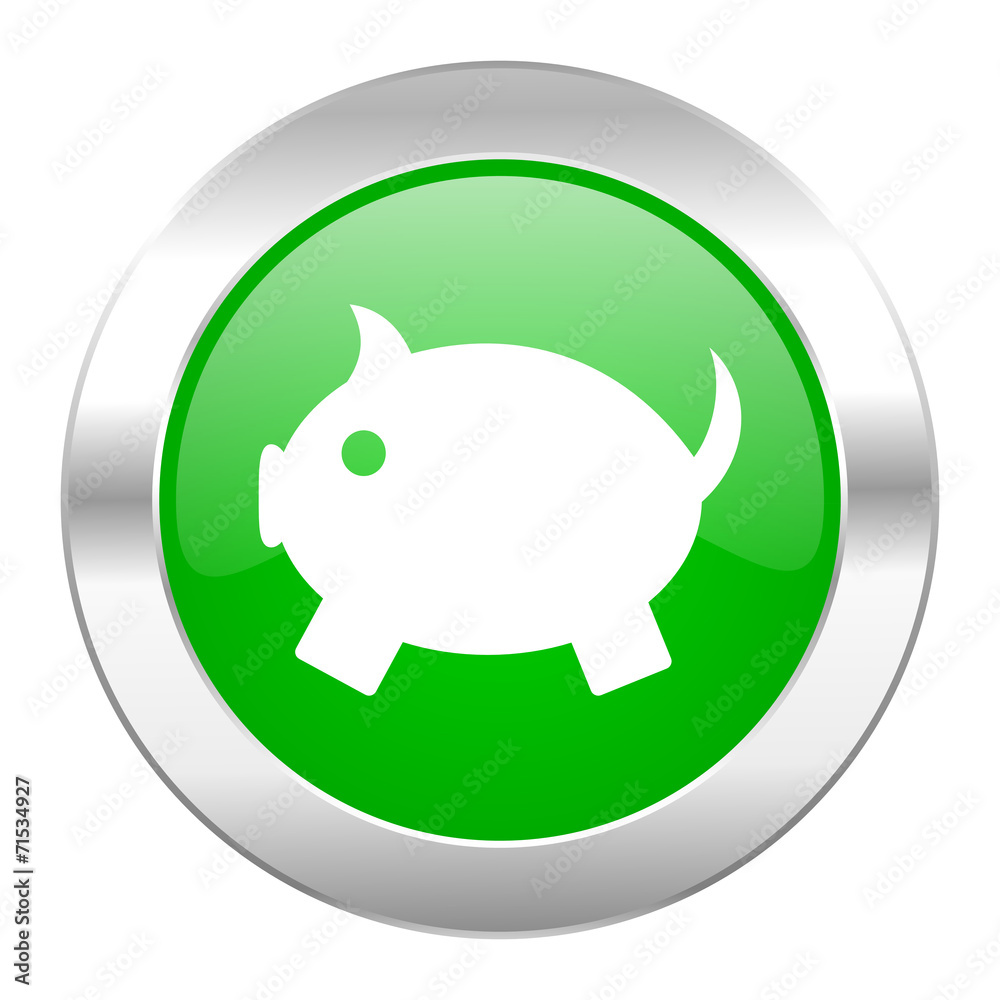 piggy bank green circle chrome web icon isolated piggy bank green circle chrome web icon isolated