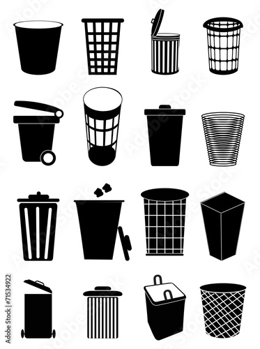 trash can icons set 