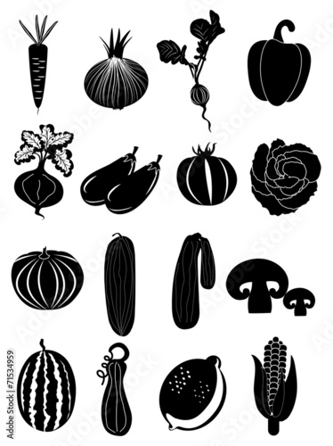 vegetables icons set