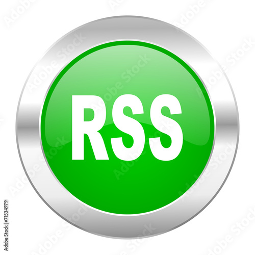 rss green circle chrome web icon isolated