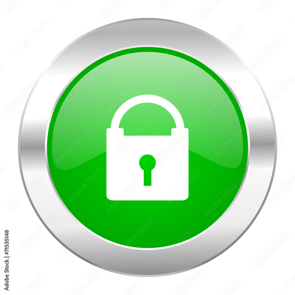 padlock green circle chrome web icon isolated padlock green circle chrome web icon isolated