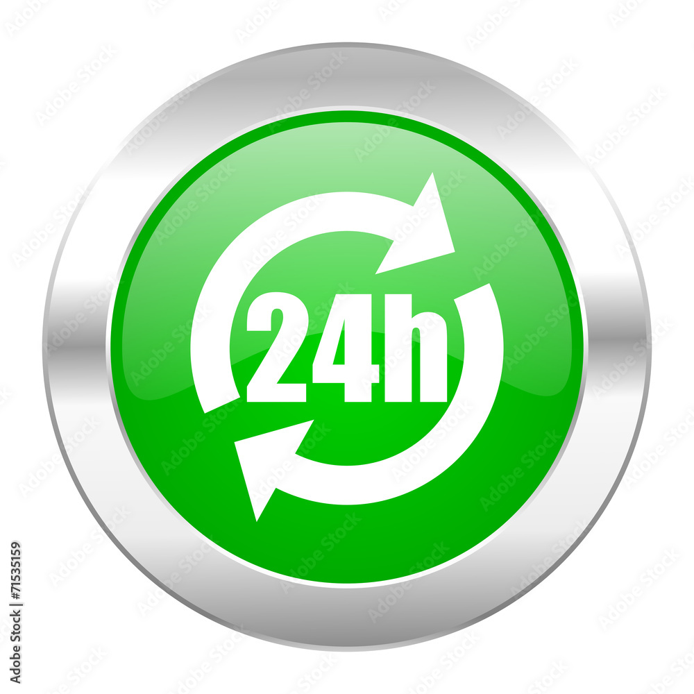 24h green circle chrome web icon isolated 24h green circle chrome web icon isolated