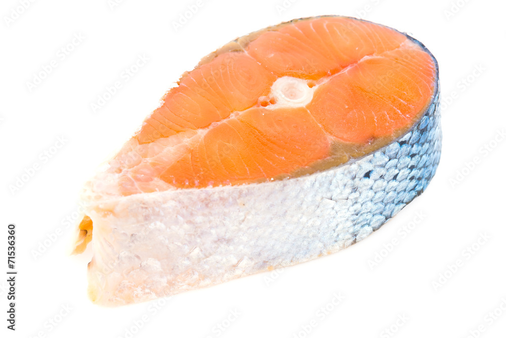 Salmon meat isolated on white background Salmon meat isolated on white background