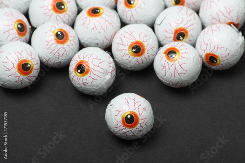 Принти на полотні Chocolate candy eyeballs for Halloween treats