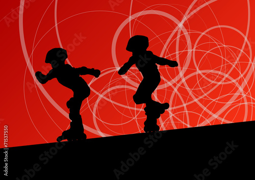 Roller skating vector background