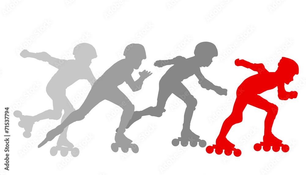 Roller skating silhouettes vector background concept