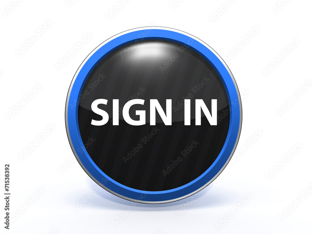 sign in circular icon on white background sign in circular icon on white background