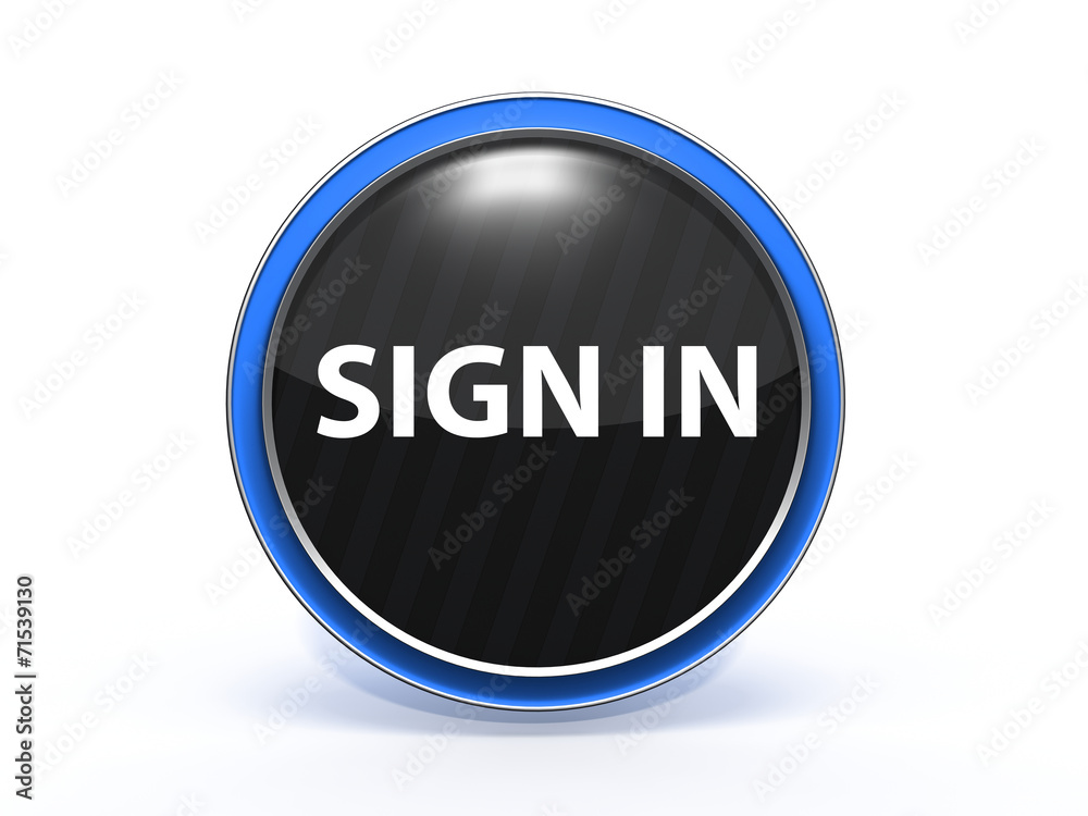sign in circular icon on white background sign in circular icon on white background