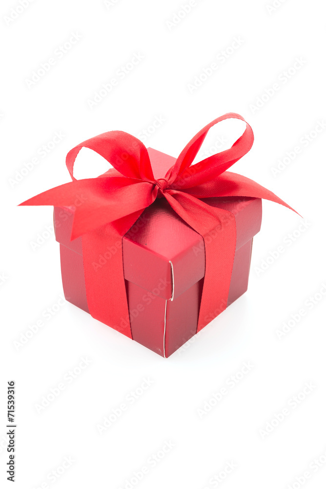 Red gift box isolated on white background Red gift box isolated on white background
