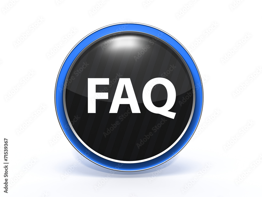 faq circular icon on white background faq circular icon on white background