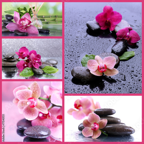 Fototapeta Naklejka Na Ścianę i Meble -  Spa stones collage