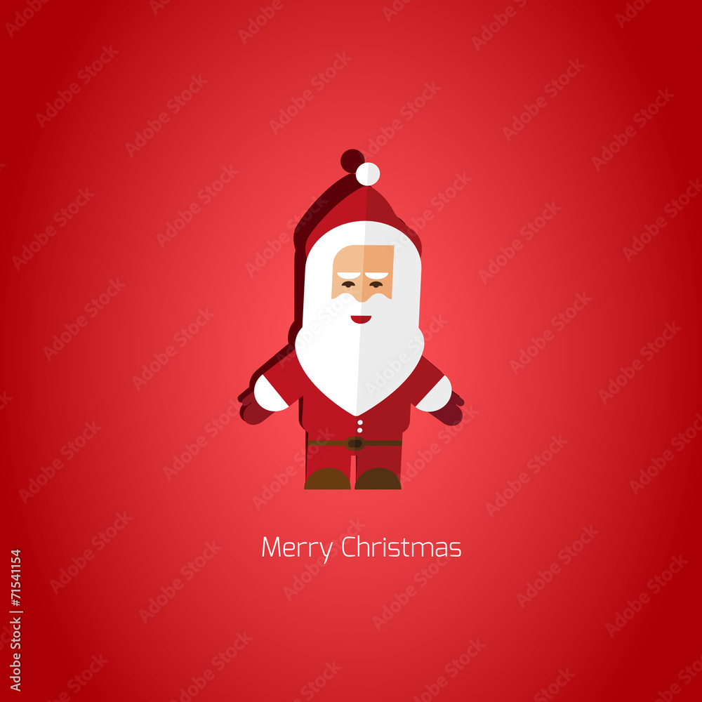 Modern flat Christmas background with Santa Claus Modern flat Christmas background with Santa Claus