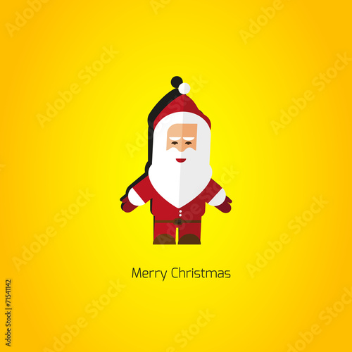 Modern flat Christmas background with Santa Claus