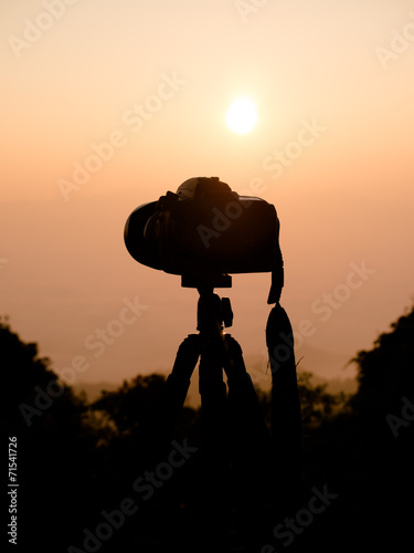 silhouette of camera