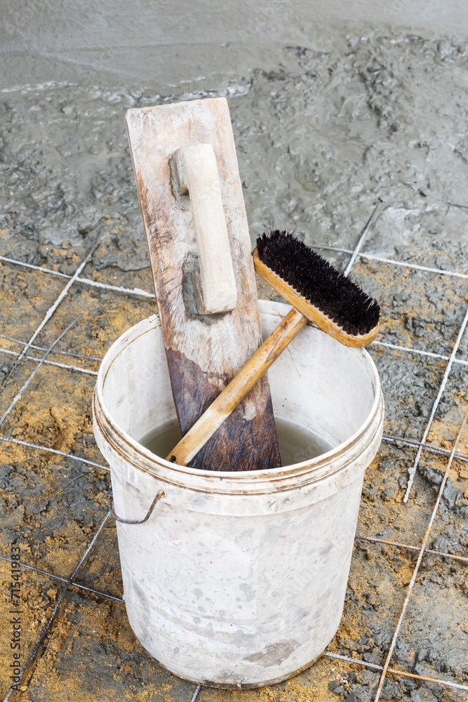 Wooden trowel and brush