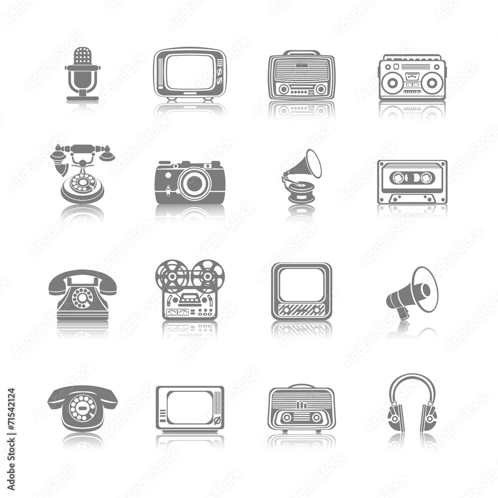 Retro Media Black Icons Retro Media Black Icons