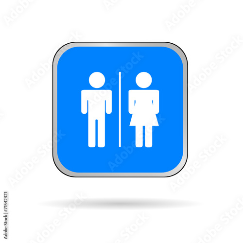 man and woman icon blue and white vector silhouette