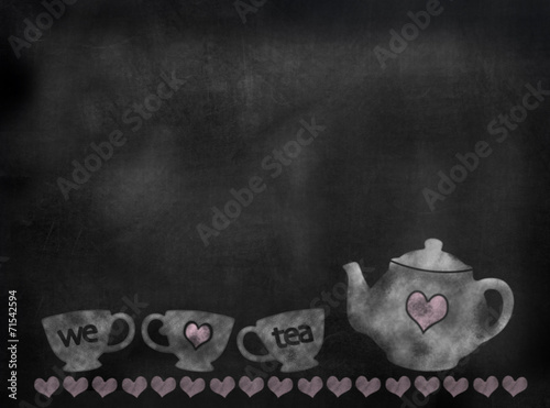 Blackboard or Chalkboard Tea image photo