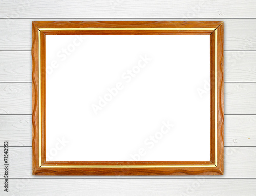 blank wood frame on wood wall © geargodz