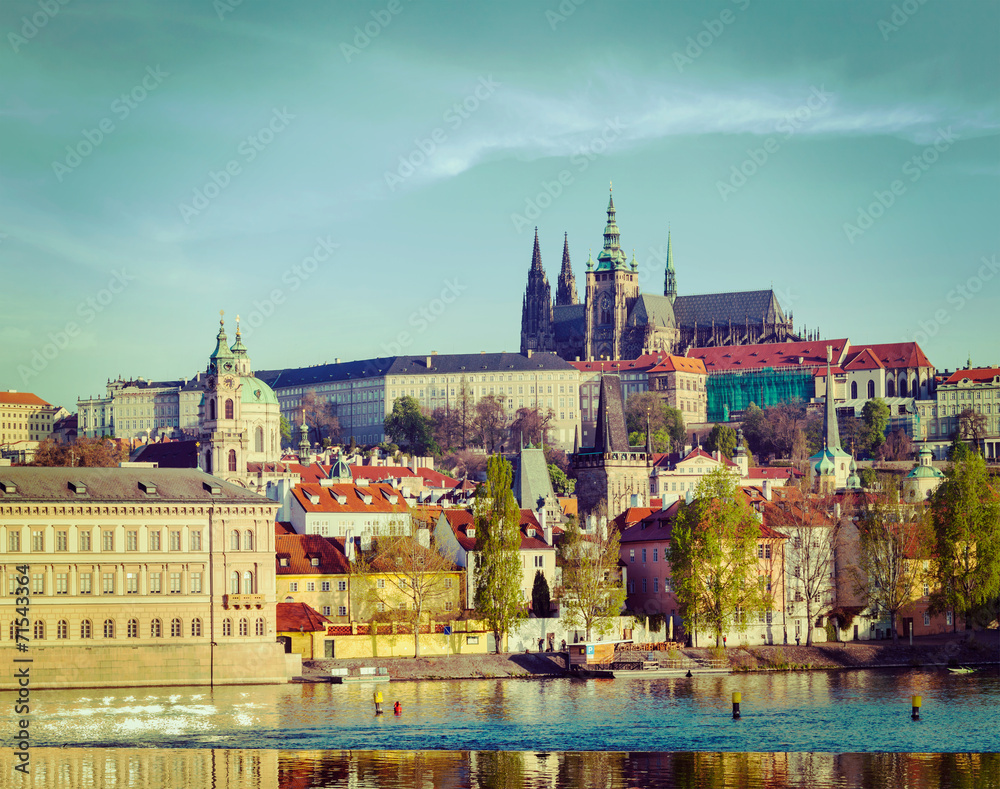 Fototapeta premium View of Mala Strana and Prague castle over Vltava