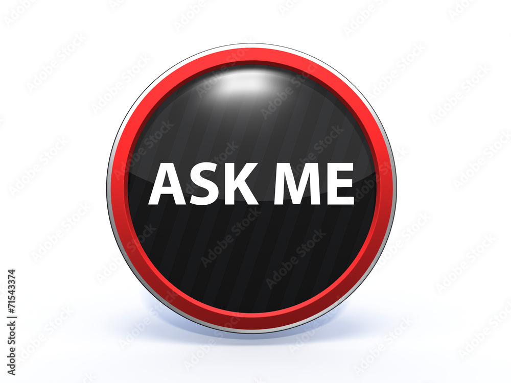 ask me circular icon on white background ask me circular icon on white background