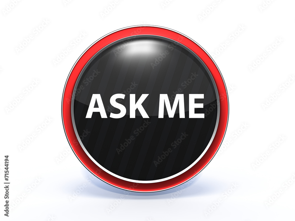 ask me circular icon on white background ask me circular icon on white background