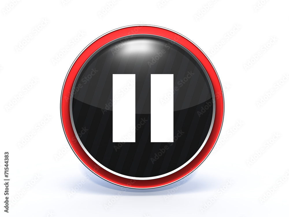 pause circular icon on white background pause circular icon on white background
