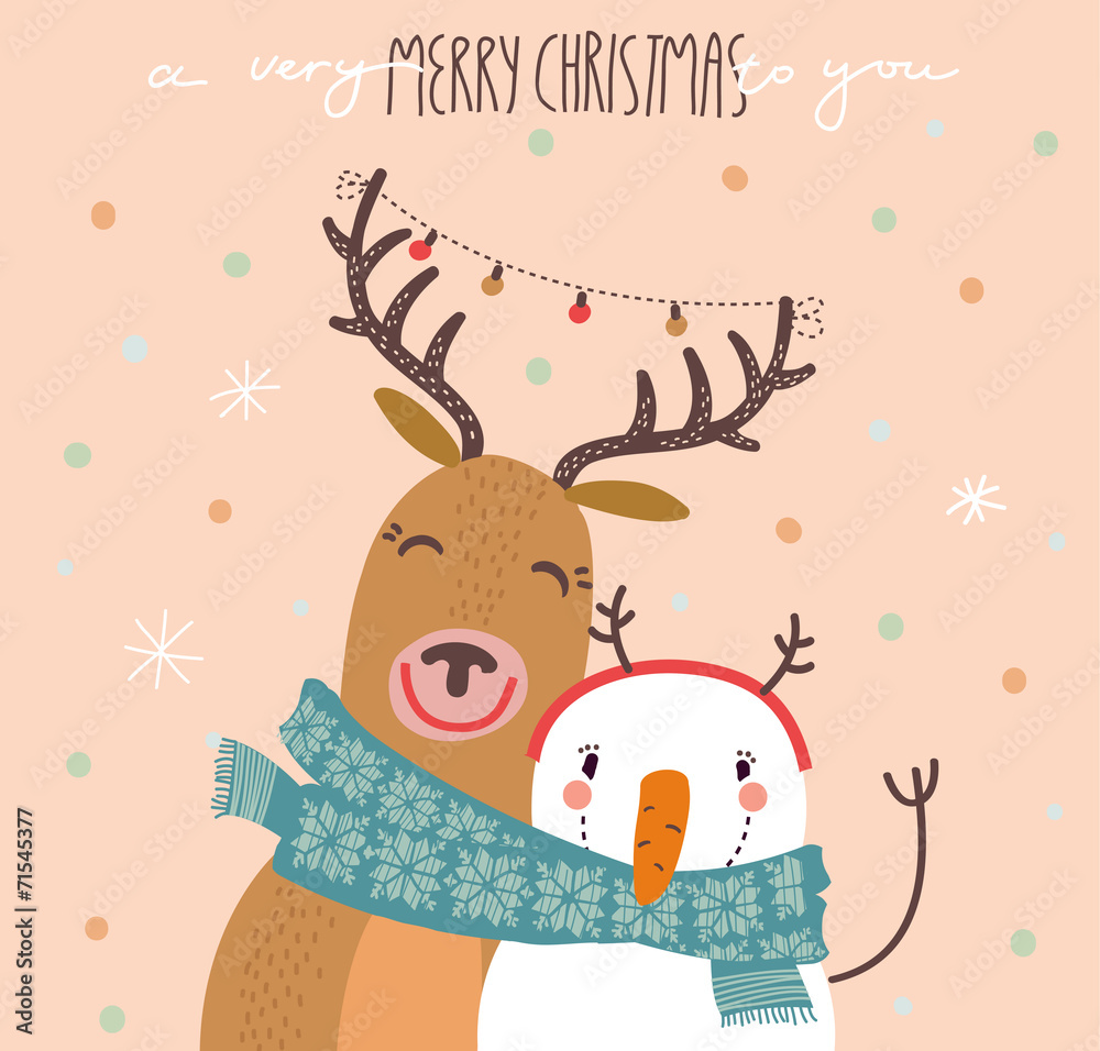 Naklejka premium Merry Christmas card