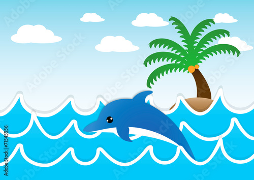 Dolphin jumping in the sea