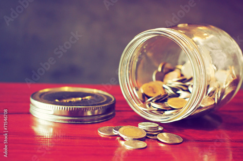 coin in money jar