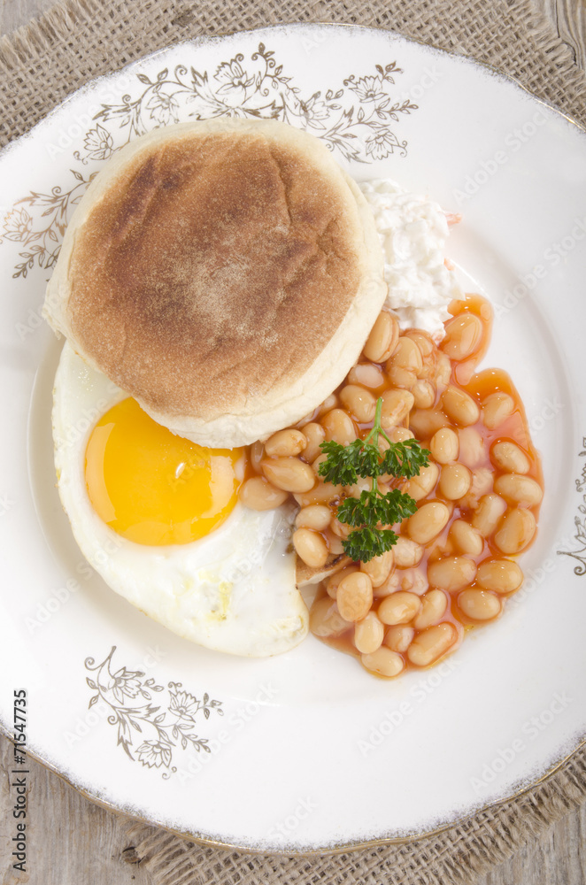 irish breakfast muffin on a plate