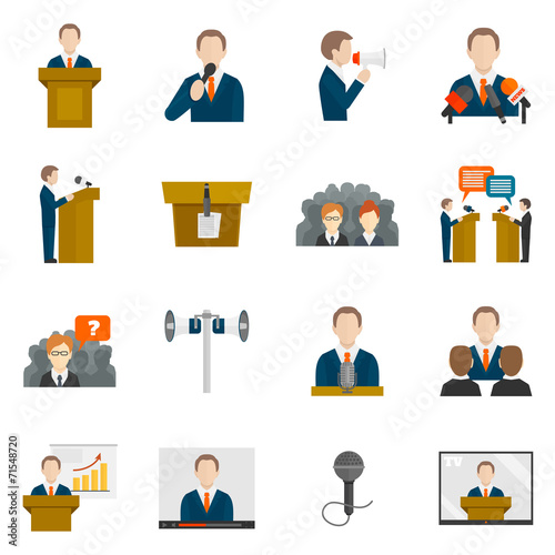 Public speaking icons